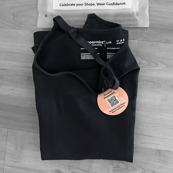 Shapermint Essentials All Day Every Day Scoop Neck Cami Size Large Black NIP - Picture 3 of 5